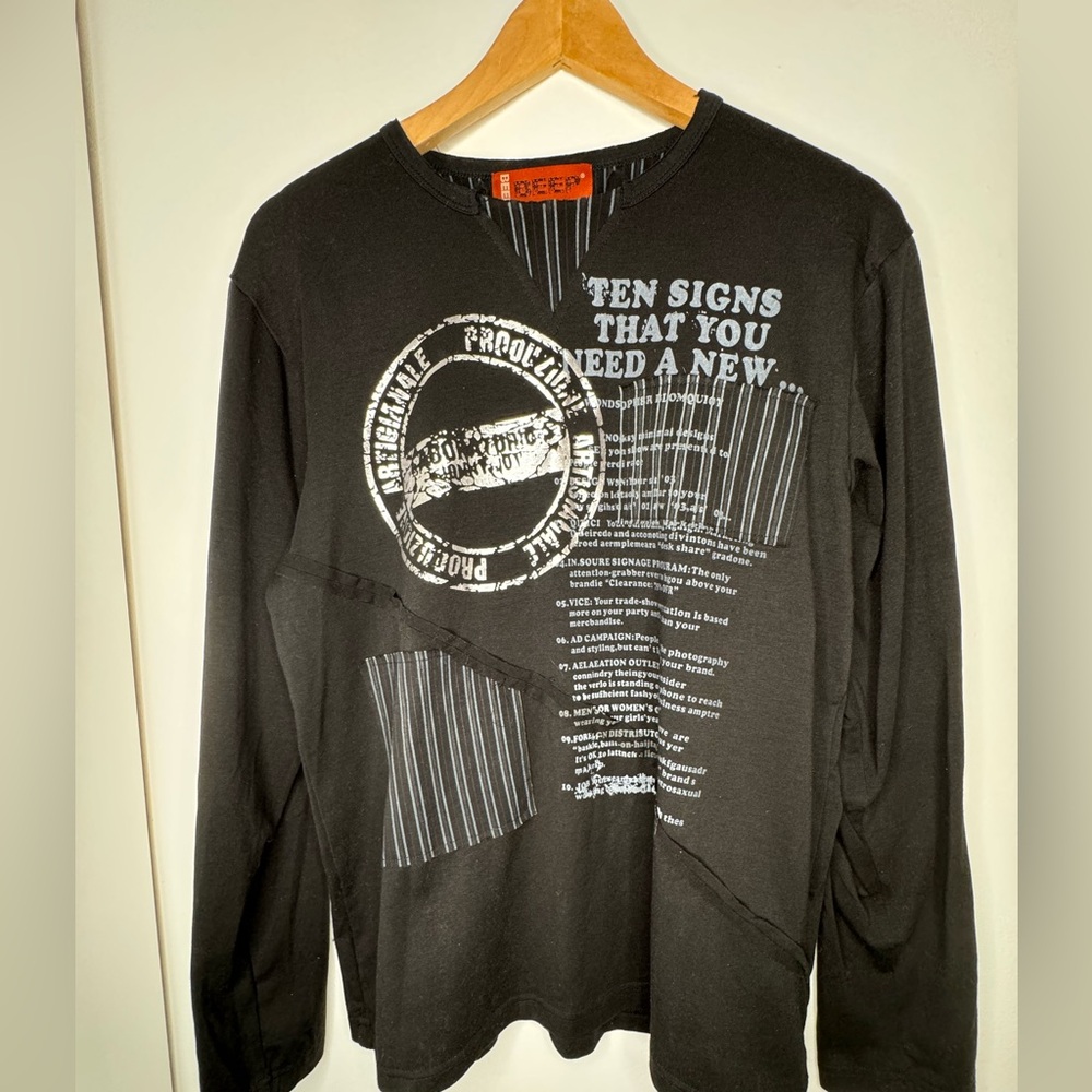 Beep Mexico Men’s Black Graphic Long Sleeve Shirt